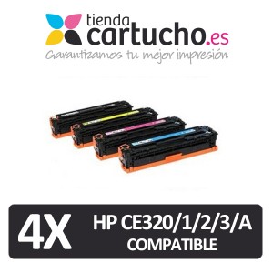 Pack 4 HP CE320/1/2/3 compatible PARA LA IMPRESORA Toner HP Laserjet CP1525n