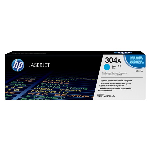 Cartouche de Toner HP 304A - CC531A Cian original 2800 pages Cartouche de Toner HP 304A - CC531A Cian original 2800 pages