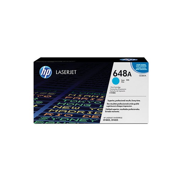 Cartouche de Toner HP 648A - CE261A Cian original 11000 pages Cartouche de Toner HP 648A - CE261A Cian original 11000 pages