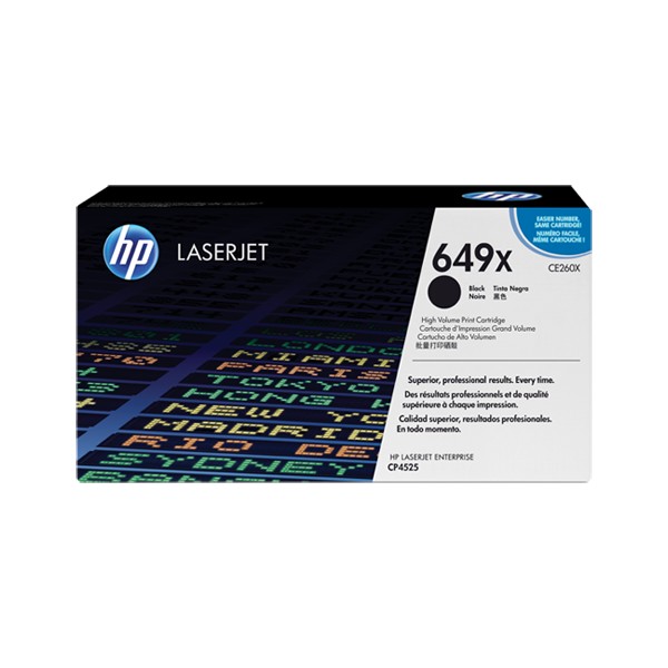 Cartouche de Toner HP 649X - CE260X Noir original 17000 pages Cartouche de Toner HP 649X - CE260X Noir original 17000 pages