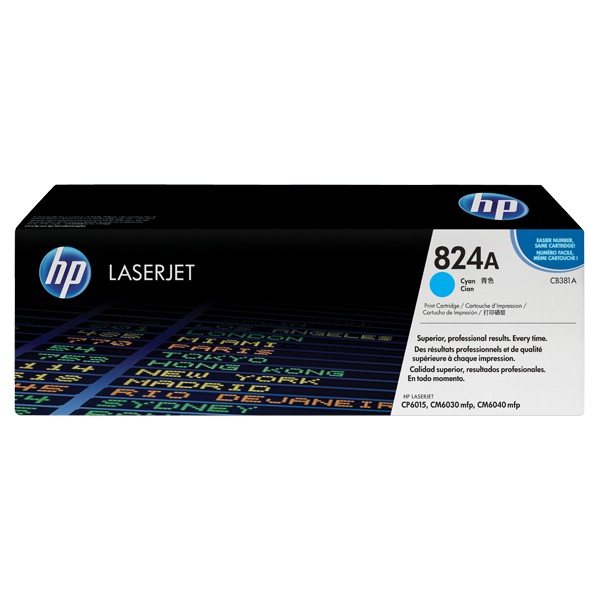 Cartouche de Toner HP 824A - CB381A Cian original 21000 pages Cartouche de Toner HP 824A - CB381A Cian original 21000 pages
