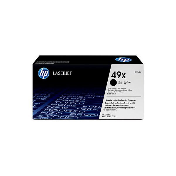 Cartouche de Toner HP 49X - Q5949X Noir original de grande capacité 6000 pages Cartouche de Toner HP 49X - Q5949X Noir original de grande capacité 6000 pages
