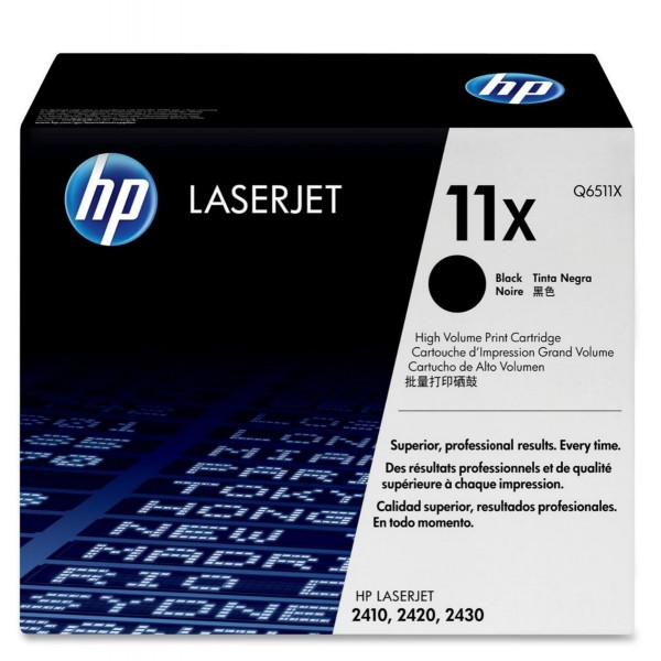 Cartouche de Toner HP 11X - Q6511X Noir original de grande capacité 12000 pages Cartouche de Toner HP 11X - Q6511X Noir original de grande capacité 12000 pages