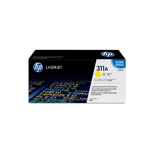 Cartouche de Toner HP 311A - Q2682A Jaune original 6000 pages Cartouche de Toner HP 311A - Q2682A Jaune original 6000 pages