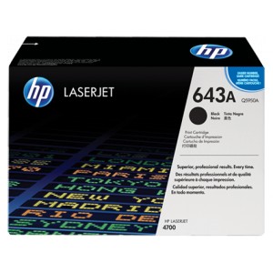 Cartucho de Toner HP 643A - Q5950A Negro original 11000 páginas PARA LA IMPRESORA Toner HP Color LaserJet 4700DTN