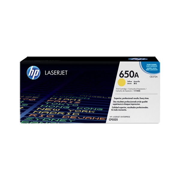 Cartouche de Toner HP 650A - CE272A Jaune original 15000 pages Cartouche de Toner HP 650A - CE272A Jaune original 15000 pages