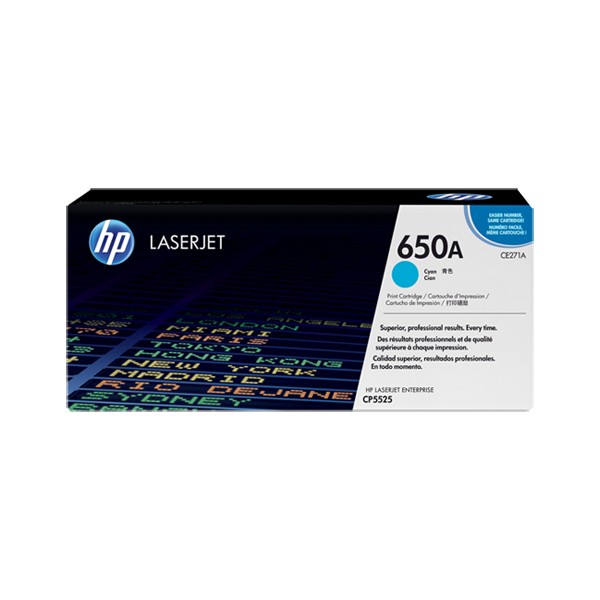 Cartouche de Toner HP 650A - CE271A Cian original 15000 pages Cartouche de Toner HP 650A - CE271A Cian original 15000 pages