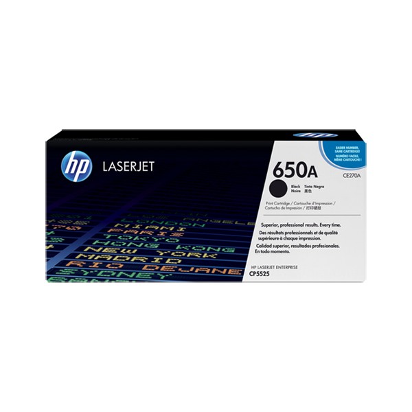 Cartouche de Toner HP 650A - CE270A Noir original 13500 pages Cartouche de Toner HP 650A - CE270A Noir original 13500 pages