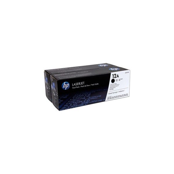 Pack ahorro 2 Cartouches de Toner HP 12A - Q2612AD Noir original 2000 pages cada toner Pack ahorro 2 Cartouches de Toner HP 12A - Q2612AD Noir original 2000 pages cada toner