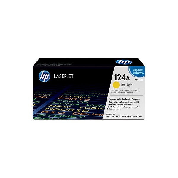 Cartouche de Toner HP 124A - Q6002A Jaune original 2000 pages Cartouche de Toner HP 124A - Q6002A Jaune original 2000 pages