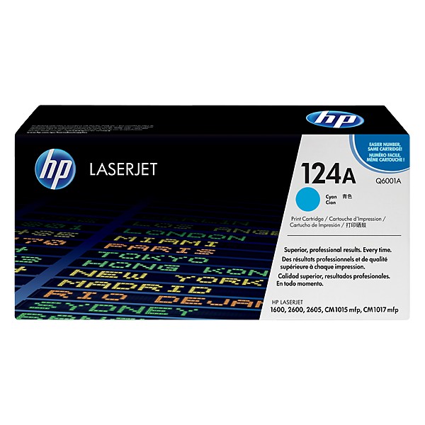 Cartouche de Toner HP 124A - Q6001A Cian original 2000 pages Cartouche de Toner HP 124A - Q6001A Cian original 2000 pages