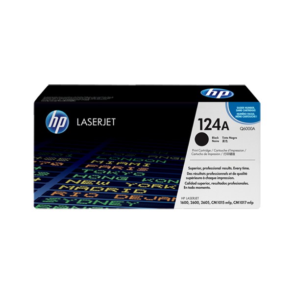 Cartouche de Toner HP 124A - Q6000A Noir original 2500 pages Cartouche de Toner HP 124A - Q6000A Noir original 2500 pages