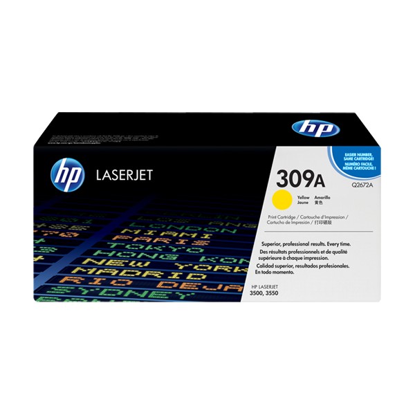 Cartouche de Toner HP 309A - Q2672A Jaune original 4000 pages Cartouche de Toner HP 309A - Q2672A Jaune original 4000 pages
