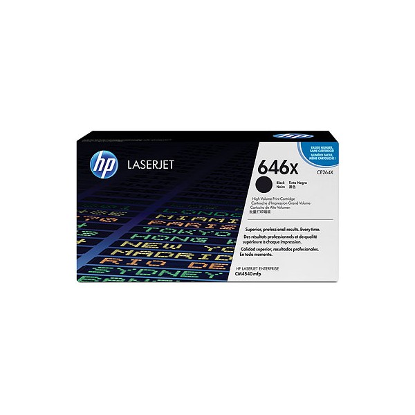 Cartouche de Toner HP 646X - CE264X Noir original de grande capacité 17000 pages Cartouche de Toner HP 646X - CE264X Noir original de grande capacité 17000 pages