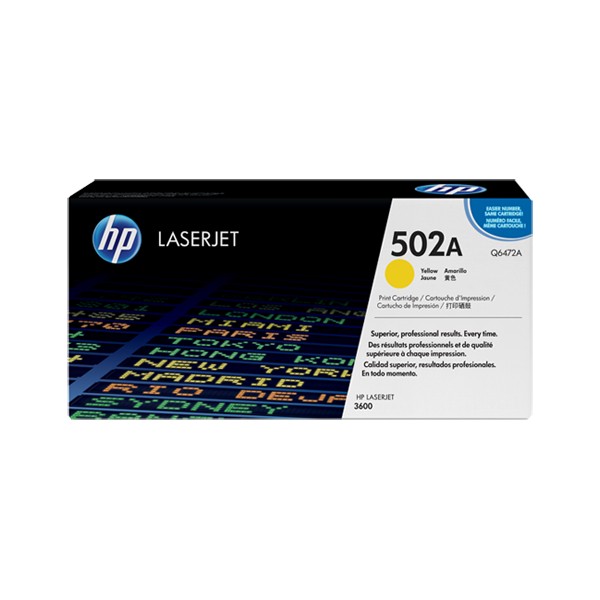 Cartouche de Toner HP 502 - Q6472A Jaune original 4000 pages Cartouche de Toner HP 502 - Q6472A Jaune original 4000 pages