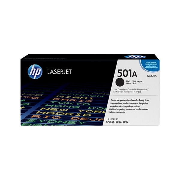 Cartouche de Toner HP 501A - Q6470A Noir original 6000 pages Cartouche de Toner HP 501A - Q6470A Noir original 6000 pages