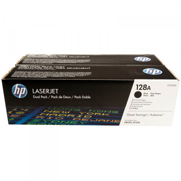 Pack ahorro 2 Cartouches de Toner HP 128A - CE320AD Noir original 2000 pages cada toner Pack ahorro 2 Cartouches de Toner HP 128A - CE320AD Noir original 2000 pages cada toner