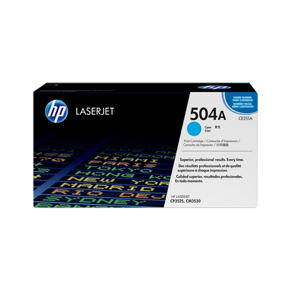 Cartouche de Toner HP 504A - CE251A Cian original 7000 pages Cartouche de Toner HP 504A - CE251A Cian original 7000 pages