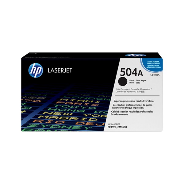 Cartouche de Toner HP 504A - CE250A Noir original 5000 pages Cartouche de Toner HP 504A - CE250A Noir original 5000 pages