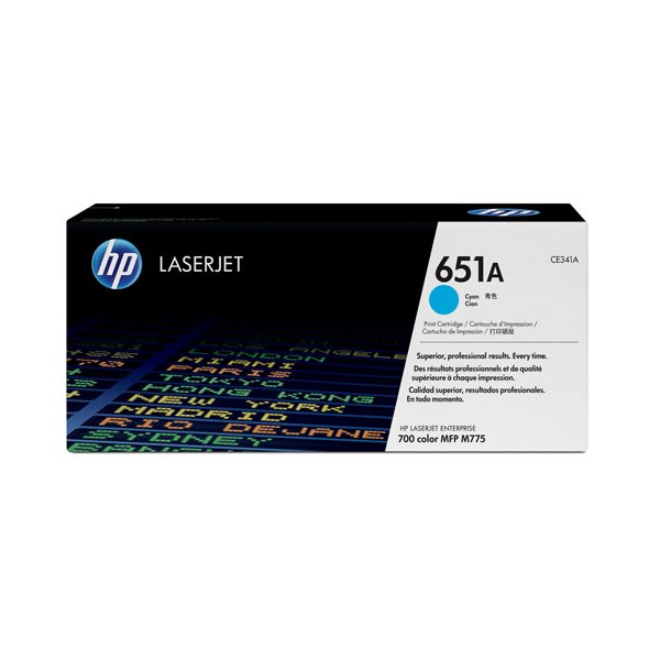 Cartouche de Toner HP 651A - CE341A Cian original 16000 pages Cartouche de Toner HP 651A - CE341A Cian original 16000 pages