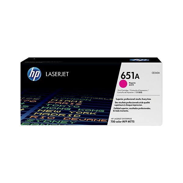 Cartouche de Toner HP 651A - CE343A Magenta original 16000 pages Cartouche de Toner HP 651A - CE343A Magenta original 16000 pages