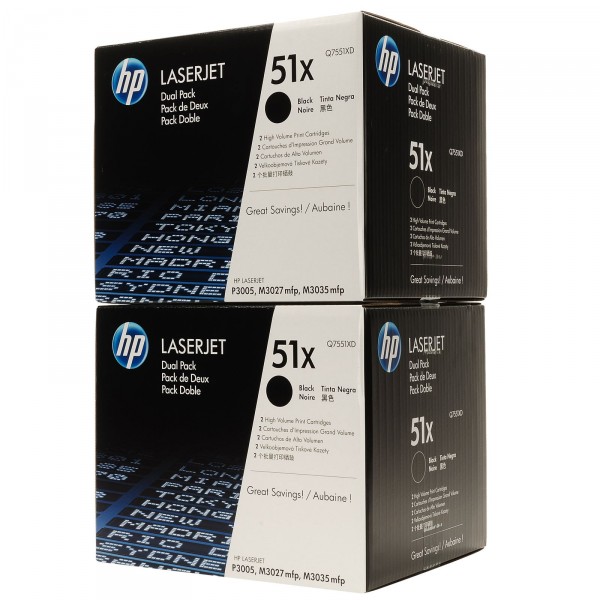 Pack ahorro 2 Cartouches de Toner HP 51X - Q7551XD Noir original 13000 pages Pack ahorro 2 Cartouches de Toner HP 51X - Q7551XD Noir original 13000 pages
