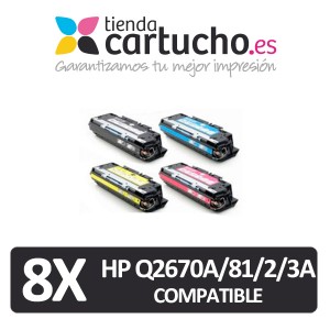 PACK 4 (ELIJA COLORES) CARTUCHOS COMPATIBLES HP Q2670A/81A/82A/83A PARA LA IMPRESORA Toner HP Color LaserJet 3700DN