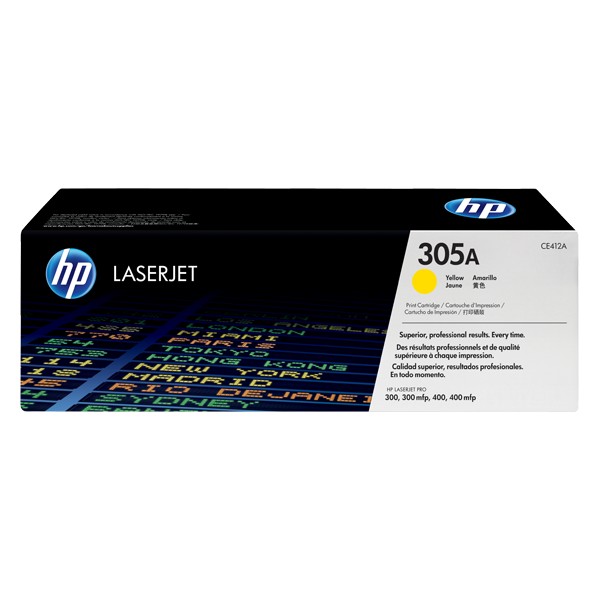 Cartouche de Toner HP 305A - CE412A Jaune original 2600 pages Cartouche de Toner HP 305A - CE412A Jaune original 2600 pages