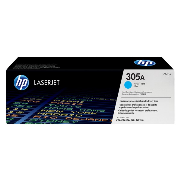 Cartouche de Toner HP 305A - CE411A Cian original 2600 pages Cartouche de Toner HP 305A - CE411A Cian original 2600 pages