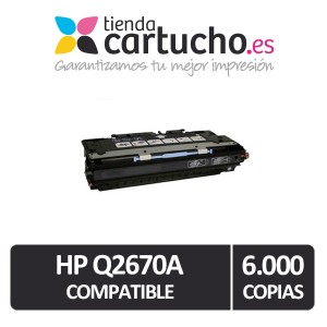 Toner NEGRO HP Q2670A compatible, sustituye al toner original Q2670A PARA LA IMPRESORA Toner HP Color LaserJet 3700DTN