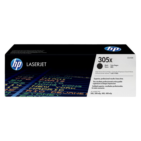Cartouche de Toner HP 305X - CE410X Noir original de grande capacité 4000 pages Cartouche de Toner HP 305X - CE410X Noir original de grande capacité 4000 pages