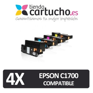 PACK 4 (ELIJA COLORES) CARTUCHOS COMPATIBLES EPSON C1700 PERTENENCIENTE A LA REFERENCIA Toner Epson C1700