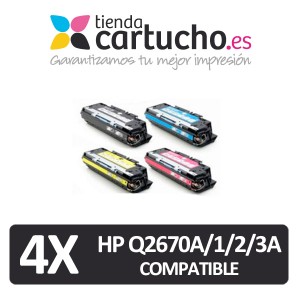 PACK 4 (ELIJA COLORES) CARTUCHOS COMPATIBLES HP Q2670A/81A/82A/83A PARA LA IMPRESORA Toner HP Color LaserJet 3500N