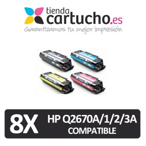 PACK 4 (ELIJA COLORES) CARTUCHOS COMPATIBLES HP Q2670A/81A/82A/83A PARA LA IMPRESORA Toner HP Color LaserJet 3550N