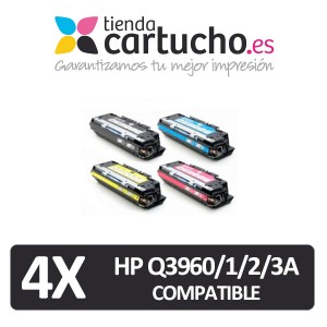 PACK 4 (ELIJA COLORES) CARTUCHOS COMPATIBLES HP Q3960A/1/2/3 PARA LA IMPRESORA Toner HP Color LaserJet 2840