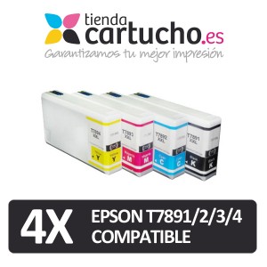 PACK 4 (ELIJA COLORES) CARTUCHOS COMPATIBLES EPSON T7891/2/3/4 PERTENENCIENTE A LA REFERENCIA Encre Epson T7891/2/3/4