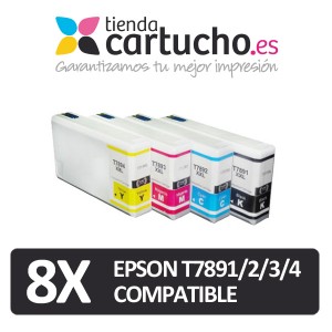 PACK 8 (ELIJA COLORES) CARTUCHOS COMPATIBLES EPSON T7891/2/3/4  PERTENENCIENTE A LA REFERENCIA Encre Epson T7891/2/3/4