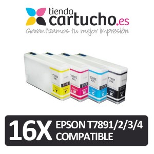 PACK 16 (ELIJA COLORES) CARTUCHOS COMPATIBLES EPSON T7891/2/3/4  PERTENENCIENTE A LA REFERENCIA Encre Epson T7891/2/3/4