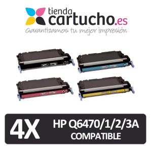 PACK 4 (ELIJA COLORES) CARTUCHOS COMPATIBLES HP Q6470A/71A/72A/73A PARA LA IMPRESORA Toner HP Color LaserJet 3600N