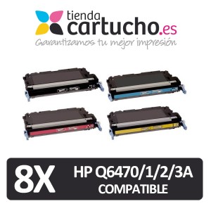 PACK 4 (ELIJA COLORES) CARTUCHOS COMPATIBLES HP Q6470A/71A/72A/73A PERTENENCIENTE A LA REFERENCIA Toner HP 501A