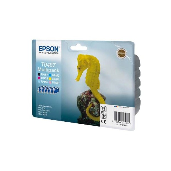 Epson T0487, Multipack cartouches d'encre originales (C13T04874010) Epson T0487, Multipack cartouches d'encre originales (C13T04874010)