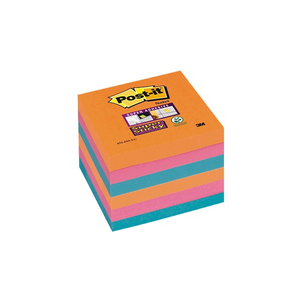POST-IT Sticky Super Sticky Bora-Bora 12 blocs 90h Colores llamativos 47,6x47,6mm POST-IT Sticky Super Sticky Bora-Bora 12 blocs 90h Colores llamativos 47,6x47,6mm