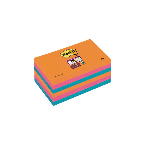 POST-IT Notas Super Sticky Bangkok 6 blocs 90h Colores eléctricos 76x127mm POST-IT Notas Super Sticky Bangkok 6 blocs 90h Colores eléctricos 76x127mm