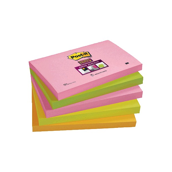 POST-IT Notas Super Sticky Cape Town 5 blocs 90h Colores surtidos 76x127mm POST-IT Notas Super Sticky Cape Town 5 blocs 90h Colores surtidos 76x127mm