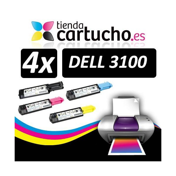 PACK 4 (CHOISIR LES COULEURS) CARTOUCHES COMPATIBLES DELL 3100 PACK 4 (CHOISIR LES COULEURS) CARTOUCHES COMPATIBLES DELL 3100