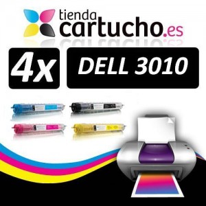 PACK 4 (ELIJA COLORES) CARTUCHOS COMPATIBLES DELL 3010 PARA LA IMPRESORA Cartouches DELL 3010