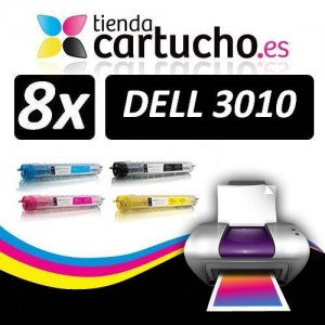 PACK 4 (ELIJA COLORES) CARTUCHOS COMPATIBLES DELL 3010 PARA LA IMPRESORA Cartouches DELL 3010