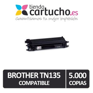 Toner NEGRO BROTHER TN 135 compatible, sustituye al toner original TN-135BK PARA LA IMPRESORA Toner imprimante Brother DCP-9042CDN