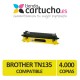 Toner NEGRO BROTHER TN 135 compatible, sustituye al toner original TN-135BK