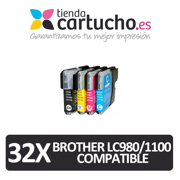 PACK 32 (CHOISIR LES COULEURS) CARTOUCHES COMPATIBLES BROTHER LC-980 LC-1100 PACK 32 (CHOISIR LES COULEURS) CARTOUCHES COMPATIBLES BROTHER LC-980 LC-1100